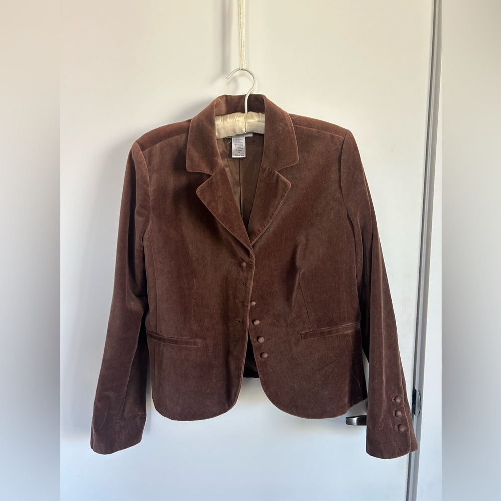 Chocolate Brown Jacket with Shoulder Pads